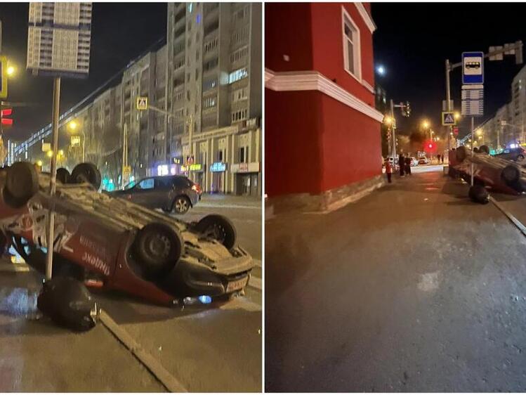 Автомобиль‑однодверка опрокинулся у пожарного депо в Екатеринбурге